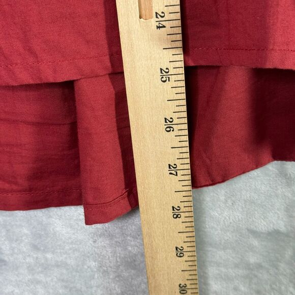 Milie Resort Charlie Top Womens XS Clay Red V Neck Balloon Sleeve Cotton Boho - Picture 10 of 10